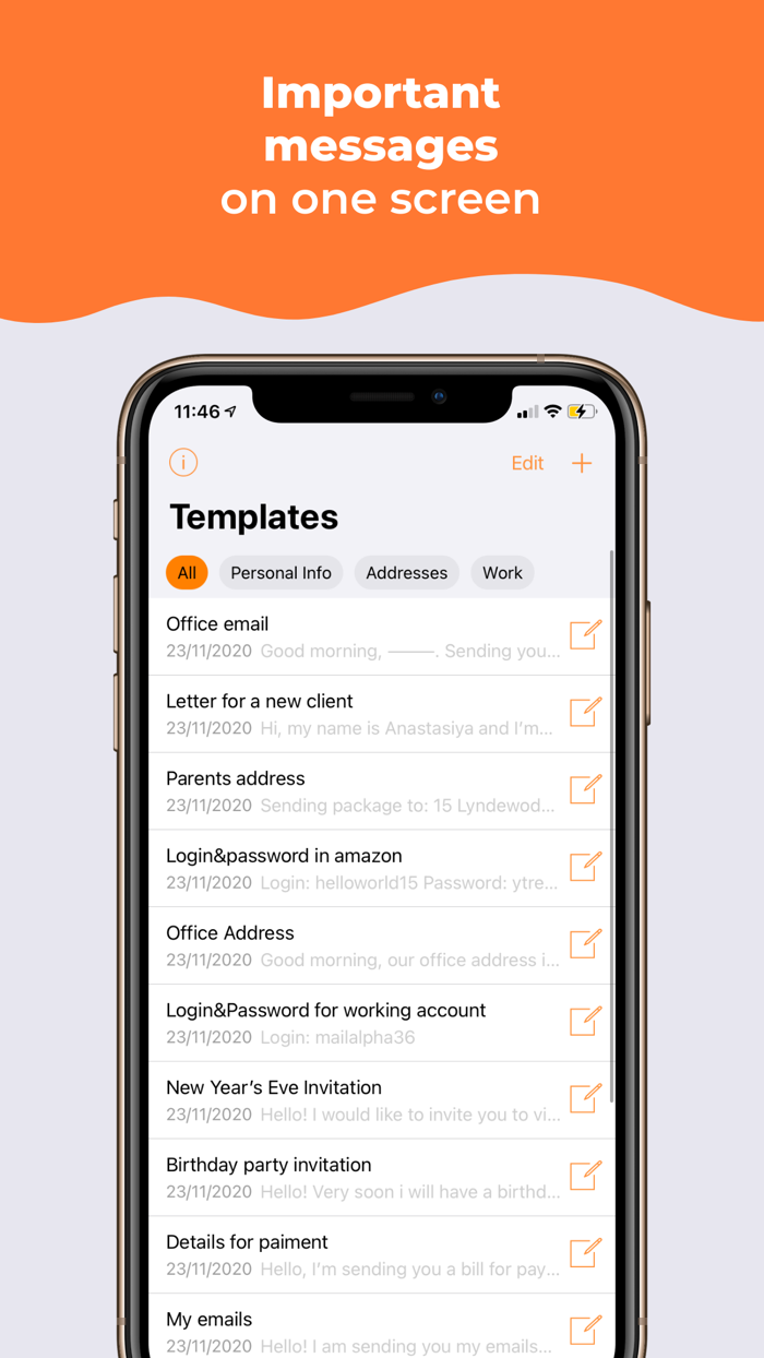 Message Templates - quick post