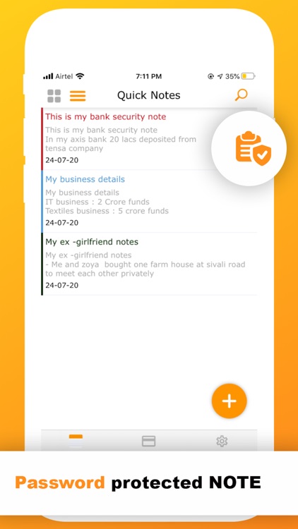 Secure Notes & Bank Card Saver