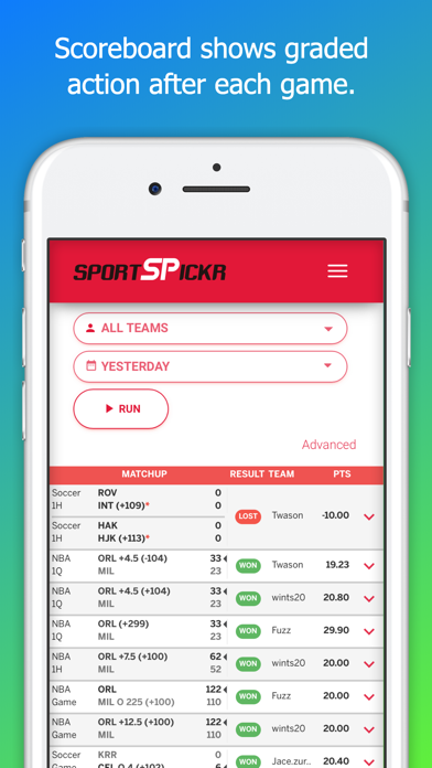 Sportspickr Screenshot