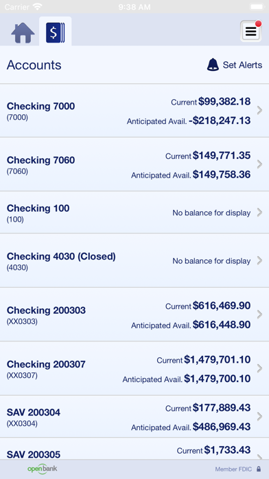 Open Bank Business Screenshot
