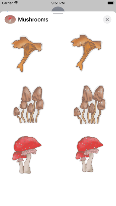 Mushrooms Stickersのおすすめ画像4