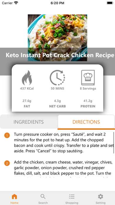 Keto Recipes: Low Carb Diet Screenshot