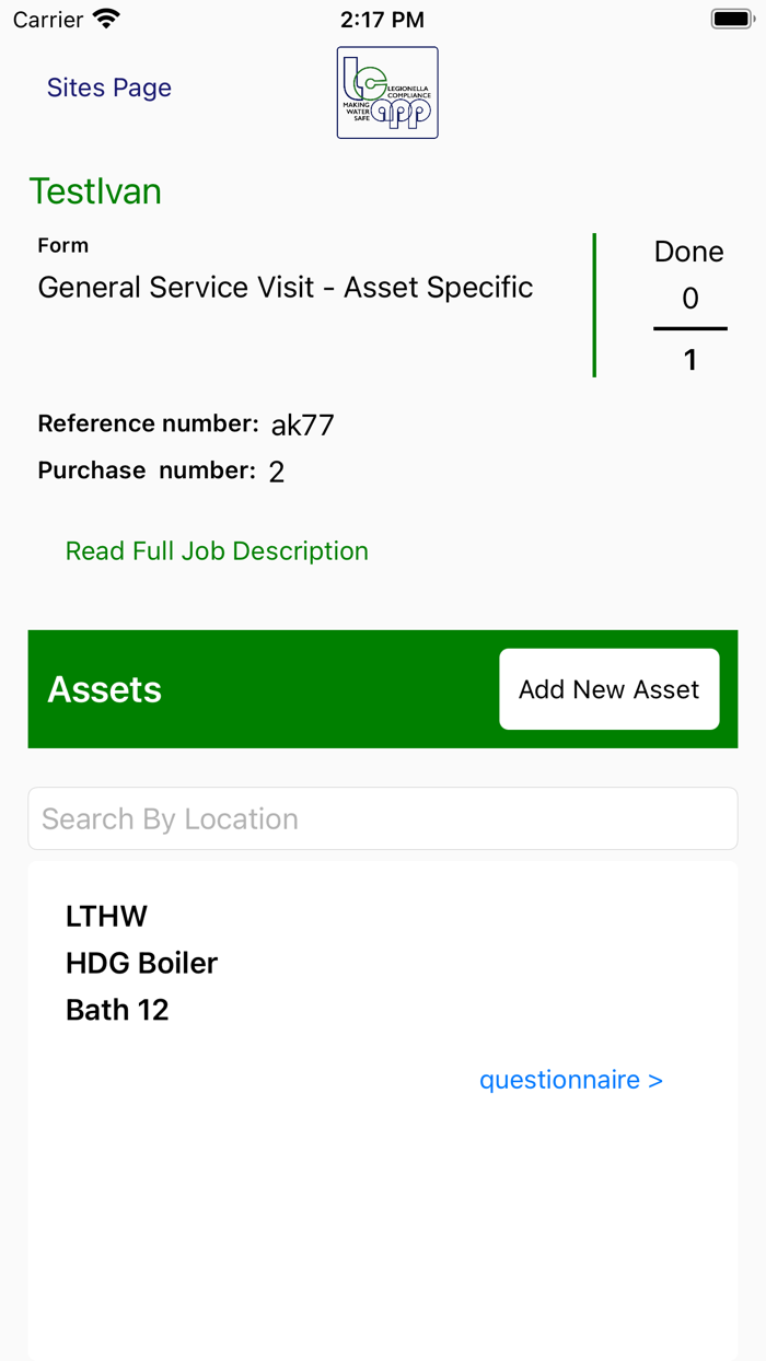 Legionella Compliance App