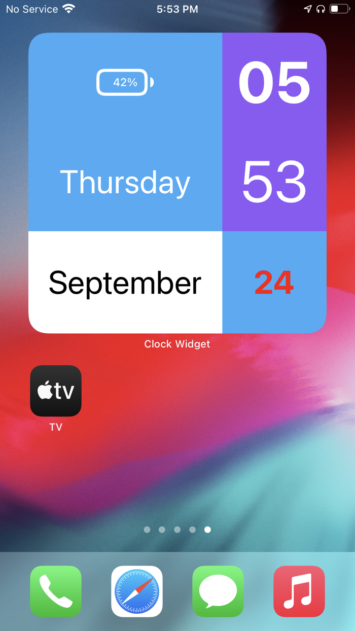 Clock Widget - Funky Colors