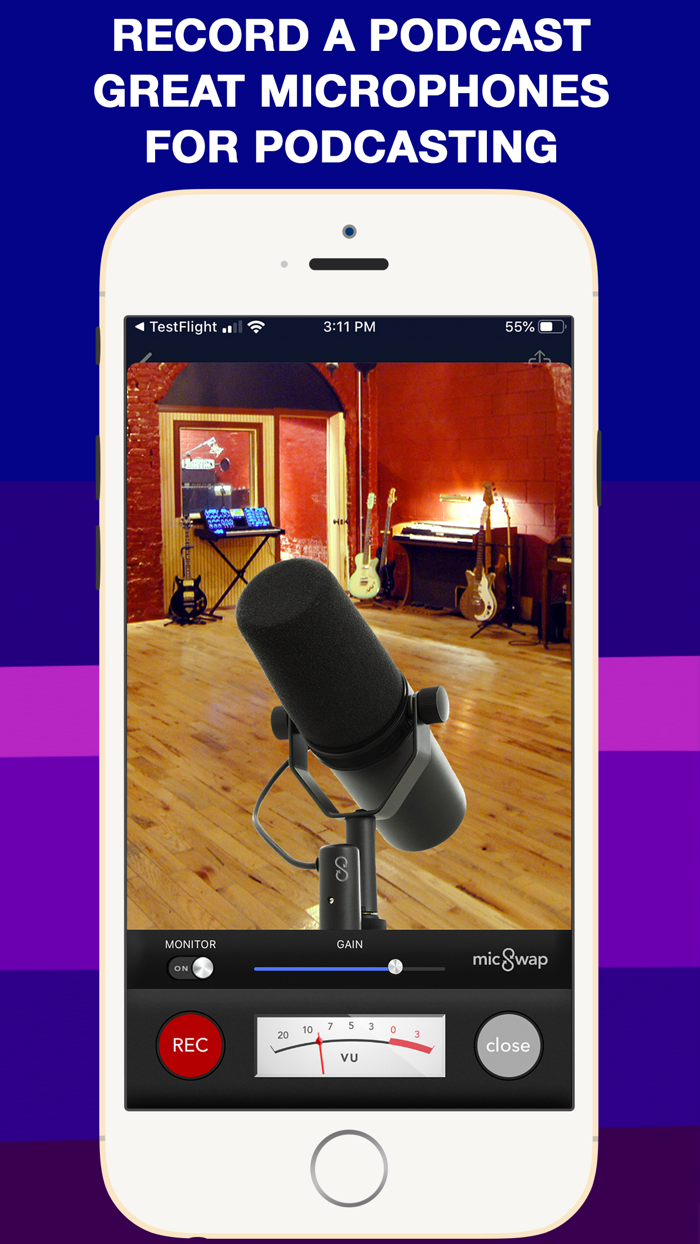 MicSwap MultiTrack Pro 用麥克風錄音