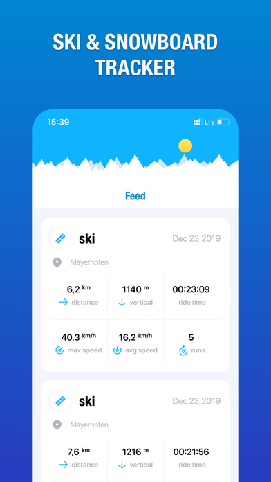 Ski & snowboard tracker Screenshot