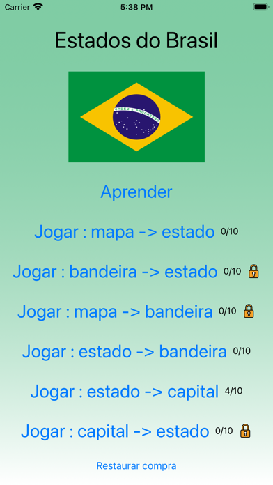 Estados do Brasil - Jogo Screenshot