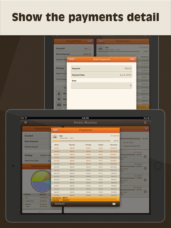 Screenshot #5 pour Debts Monitor for iPad