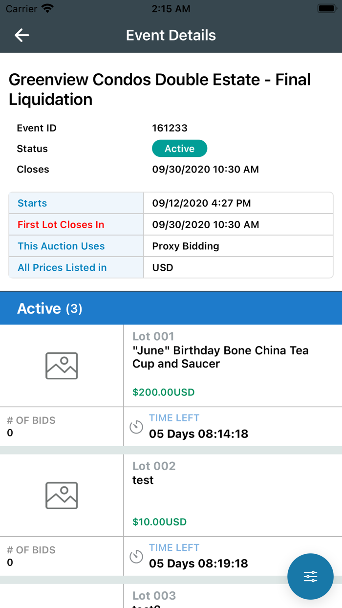 AuctionWorx Events Mobile