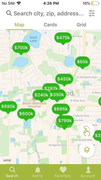 Premium Properties Home Search Screenshot