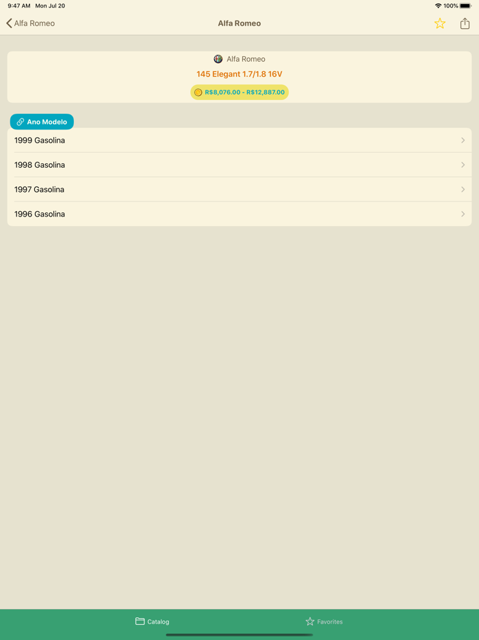 Tabela Fipe de Carros Usados