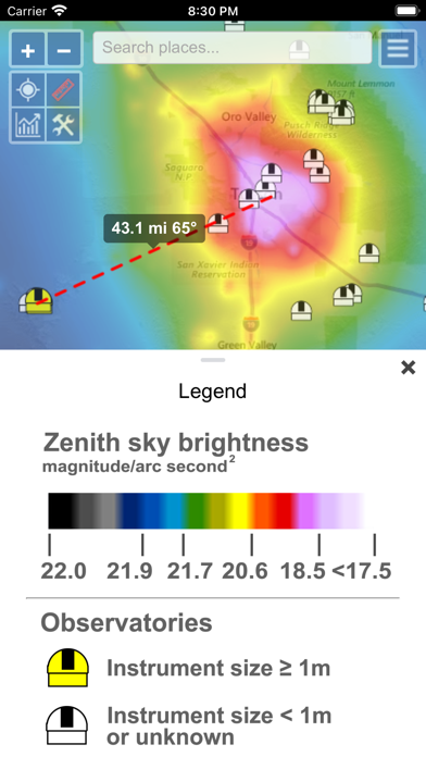 Light Pollution Map Screenshot