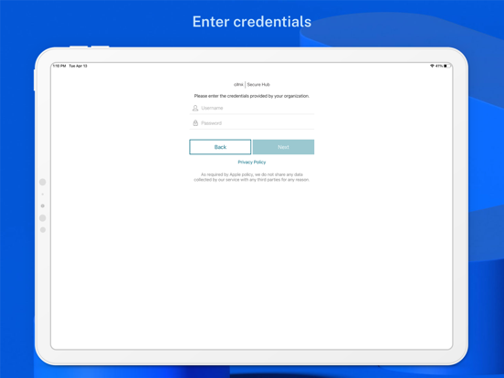 Citrix Secure Hub iPad app afbeelding 1