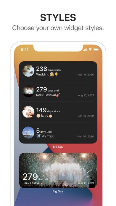 Big Day - 記念日までの日にちを通知 screenshot1