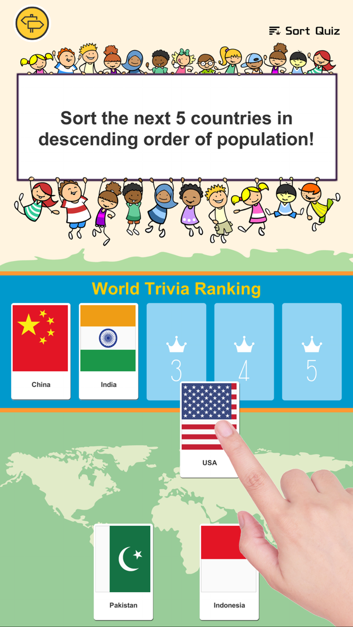 World Ranking Quiz Sort Quiz