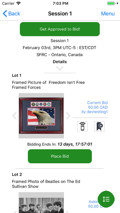 Screenshot #3 pour SFRC Auctions