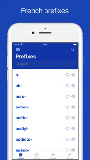 french word parts, vocabulary iphone screenshot 1