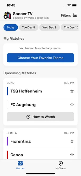 Game screenshot Soccer TV Schedules mod apk