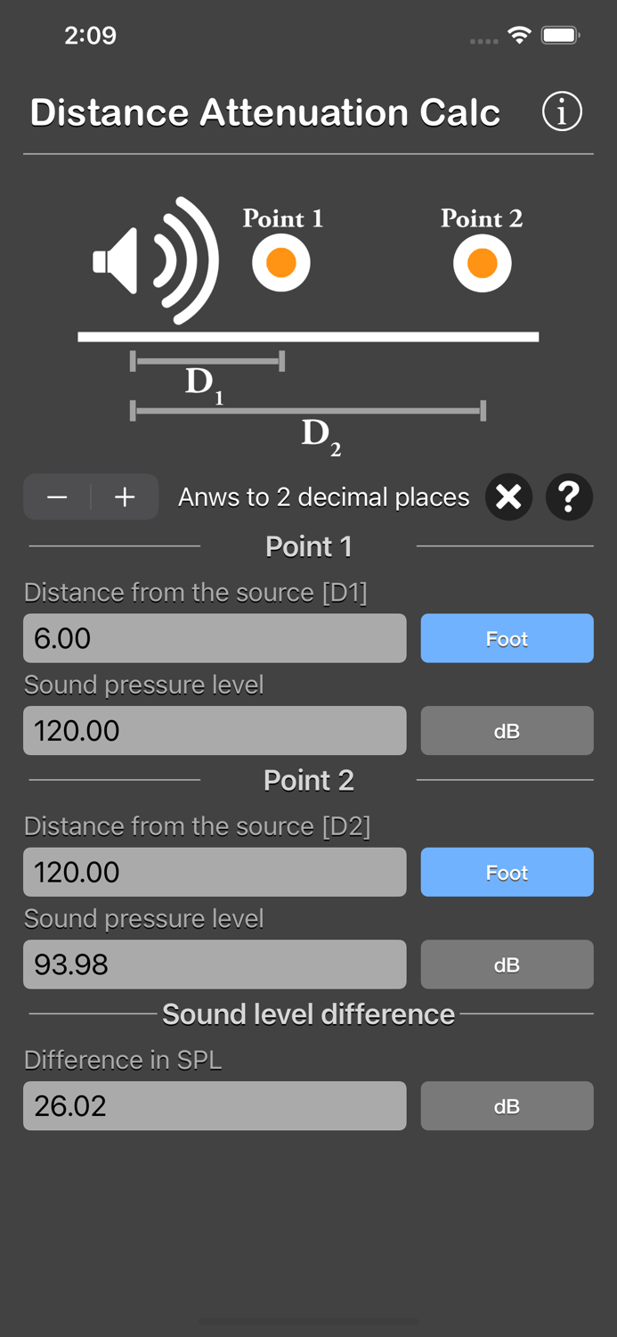 Distance Attenuation Calc