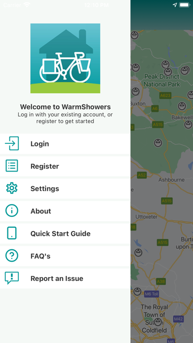 Warmshowers App Screenshot