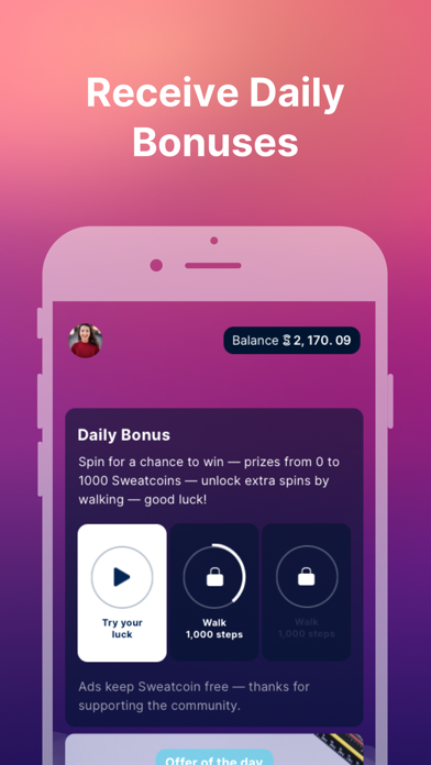 Sweatcoin — walking step counter & tracker