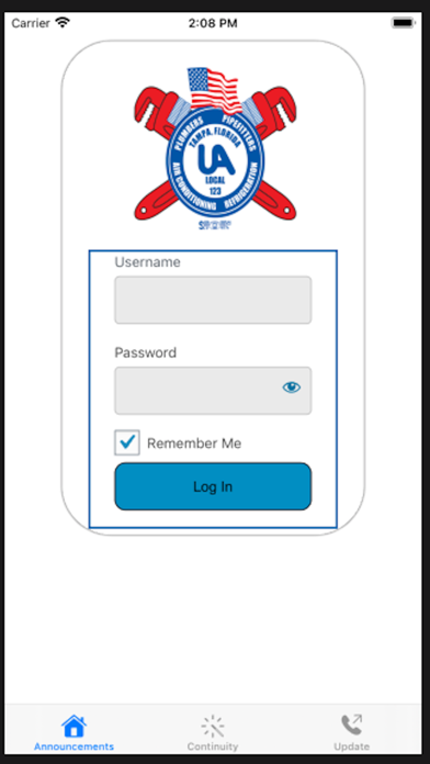 UA Local 123 Screenshot