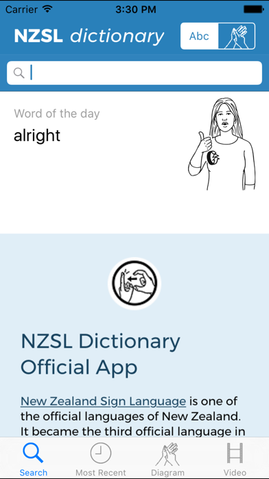 NZSL Dictionary Screenshot