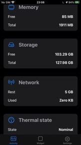 Data Activity Widget screenshot