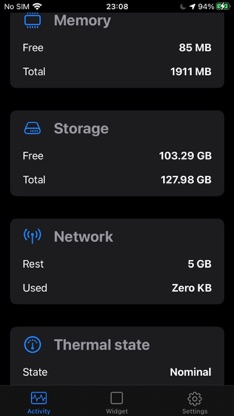 Data Activity Widget screenshot 2