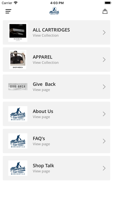 Maverick Tattoo Mercantile Screenshot