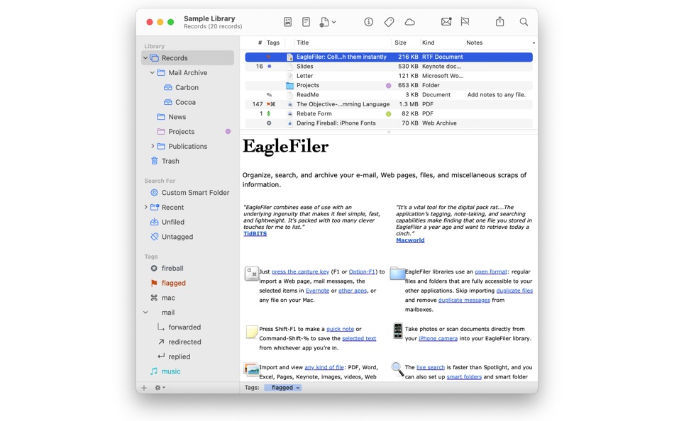 #1. EagleFiler (macOS) 由: C-Command Software, LLC