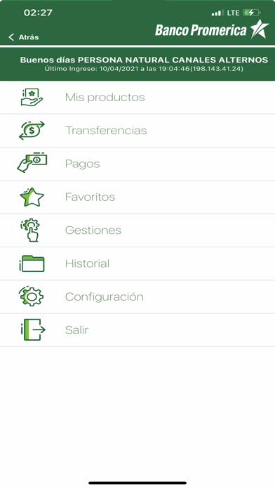Banco Promerica Móvil Screenshot