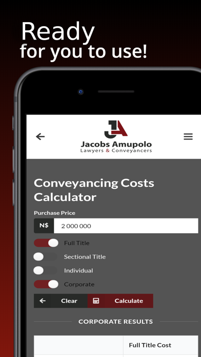 Jacobs Conveyancing Calculator Screenshot