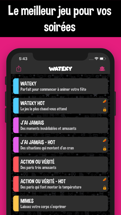 Screenshot #1 pour Wateky -  Chat & jeu à boire
