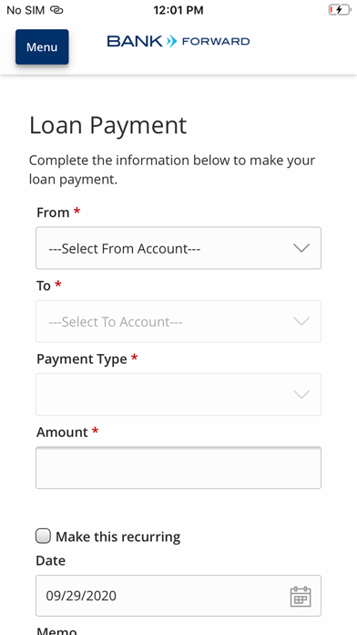 Bank Forward Screenshot