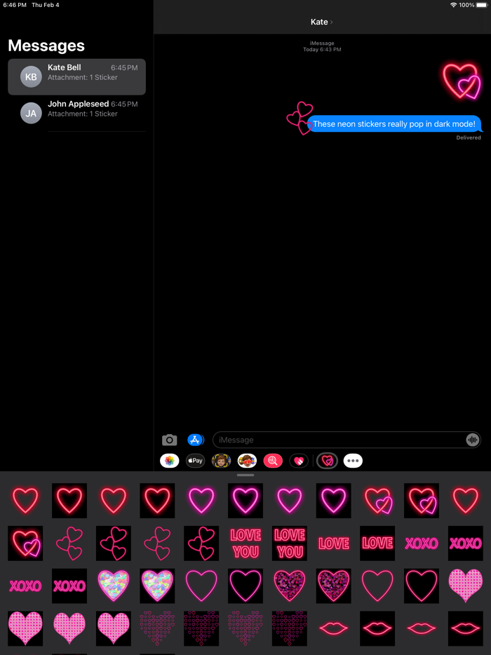 Hearts Plus Animated Neon