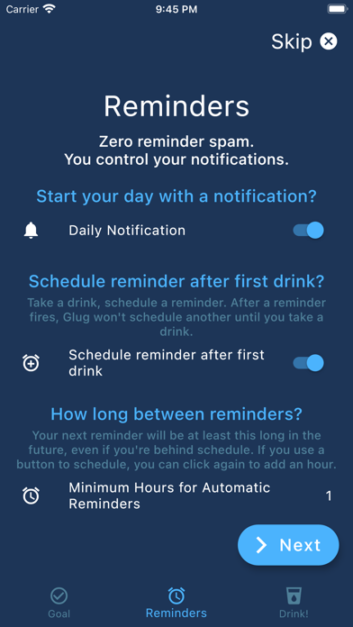 Glug: Drink Water Reminders Screenshot