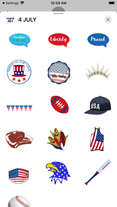USA JULY 4 Sticker Pack Screenshot