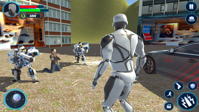 Police robot hero city war