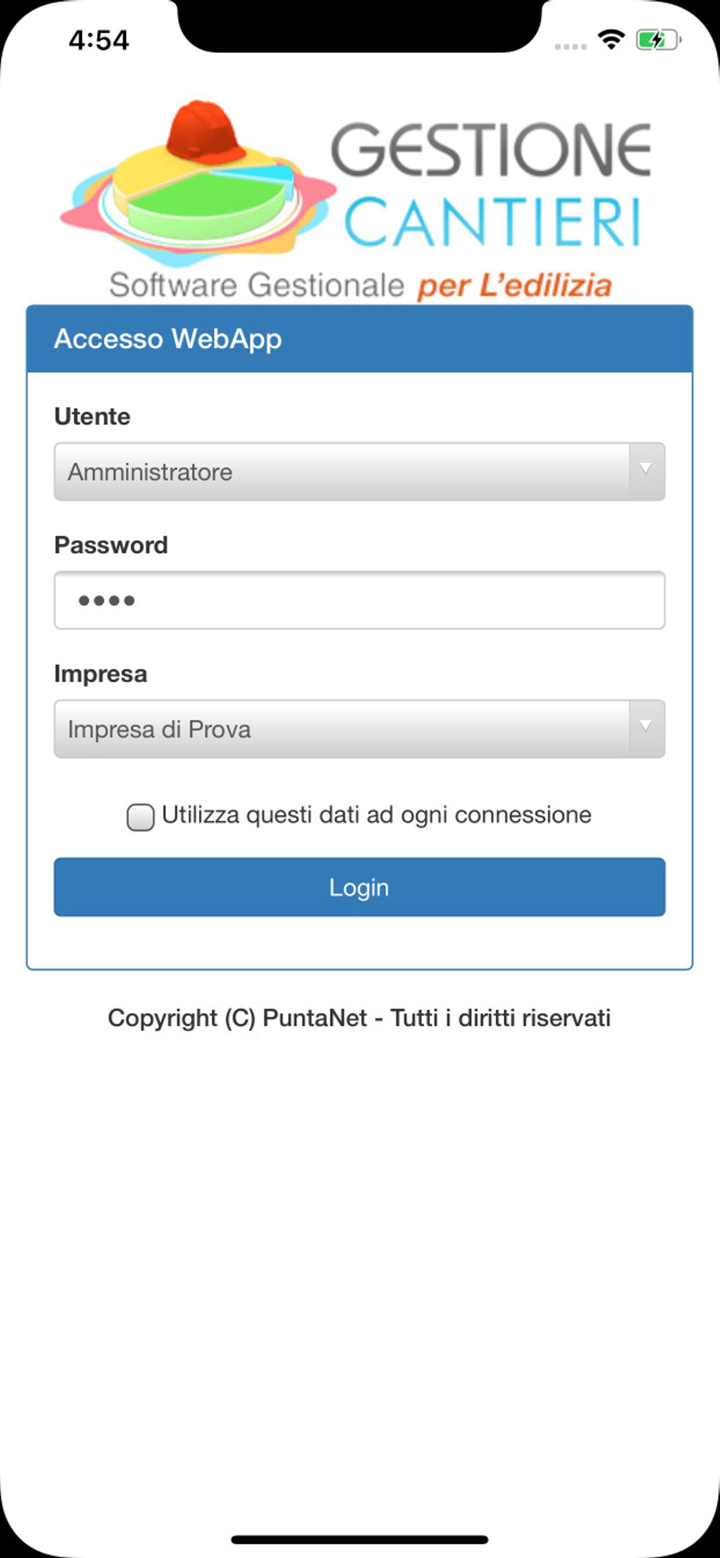 Puntanet Gestione Cantieri screenshot 1