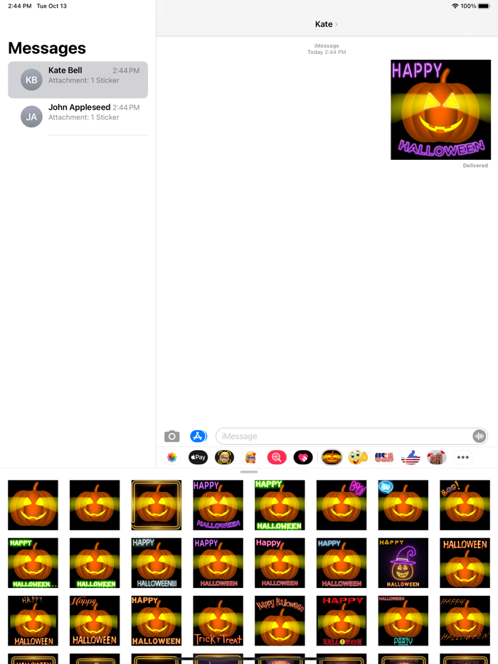 Neon Happy Halloween Stickers