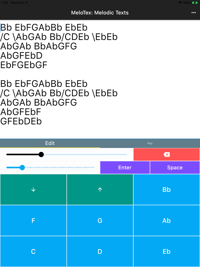 MeloTex - Letter Note Player