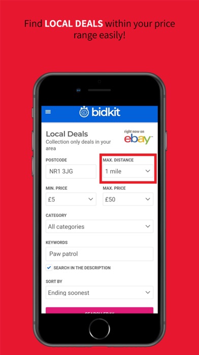 bidkit local ebay deals finder Screenshot