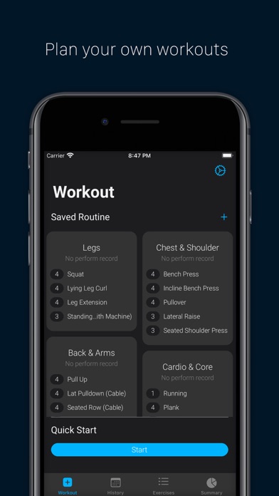 Brofit - Workout Planner & Log Screenshot