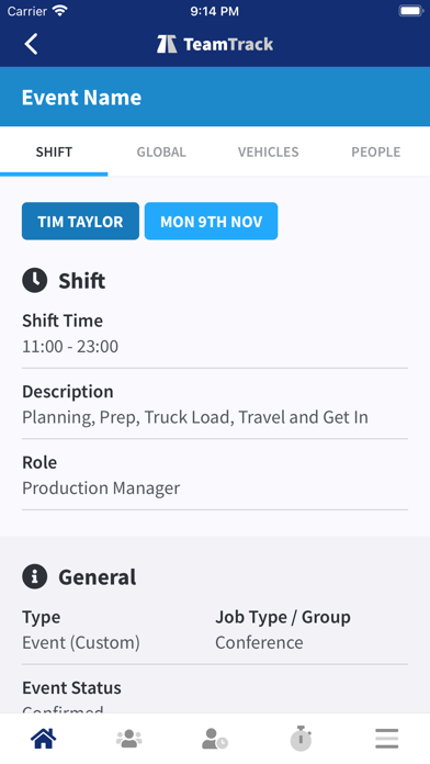 TeamTrack Screenshot