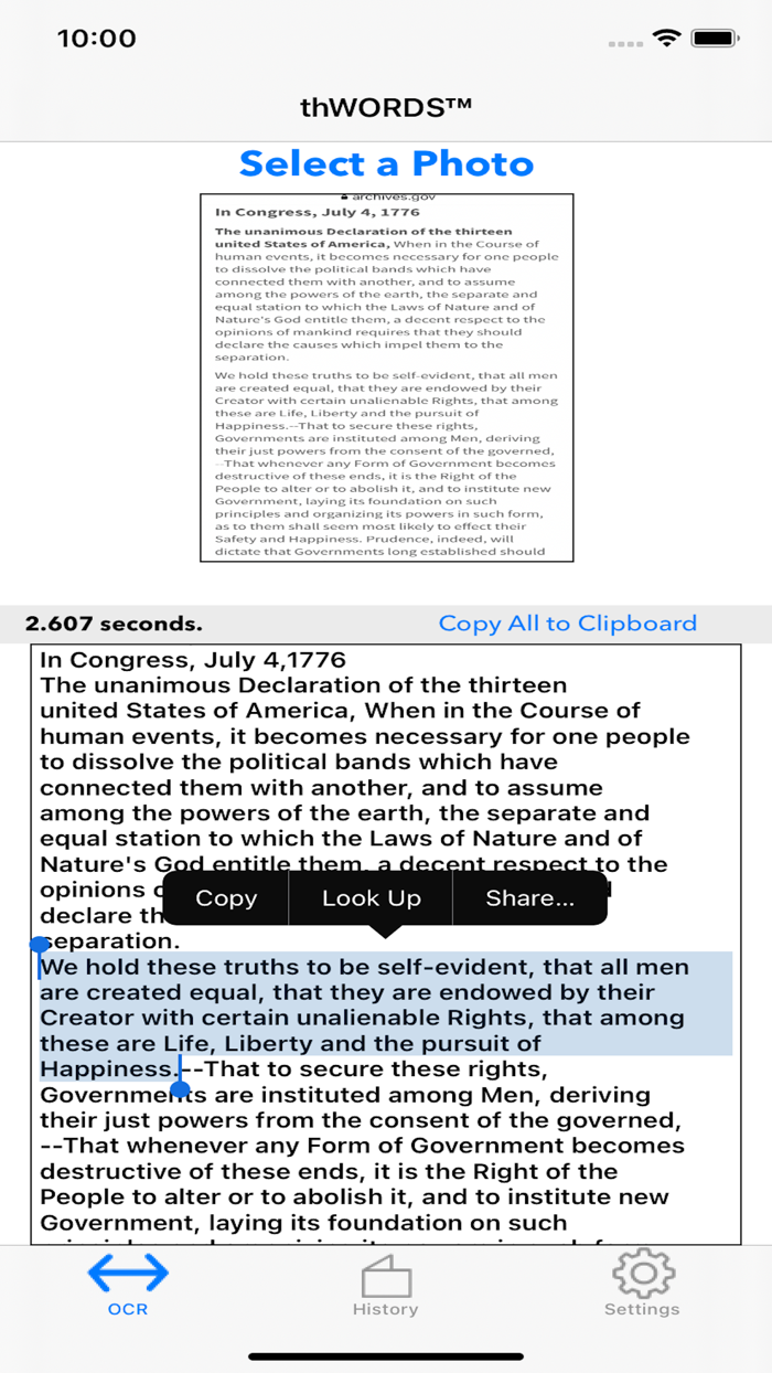 thWords™ OCR