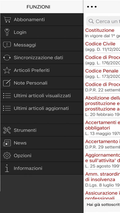 Codici Civile e Penale Screenshot