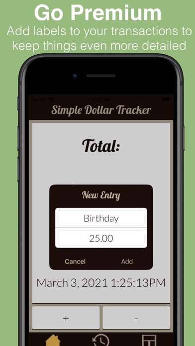 Simple Dollar Tracker Screenshot