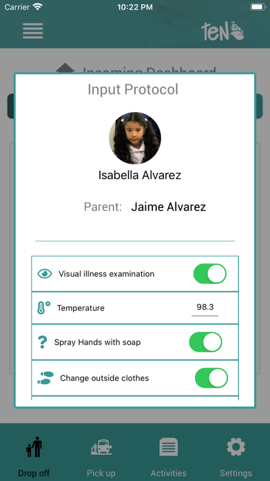 TEN Childcare App Screenshot