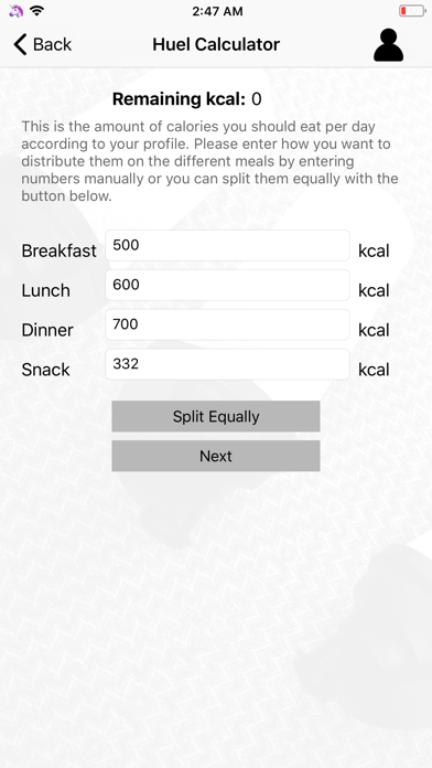 Huel Calculator Screenshot